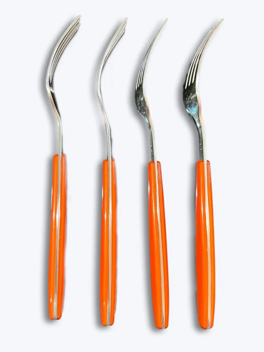 Fiesta Jamboree Poppy Orange Salad Forks Set 4 Cambridge Stainless 7